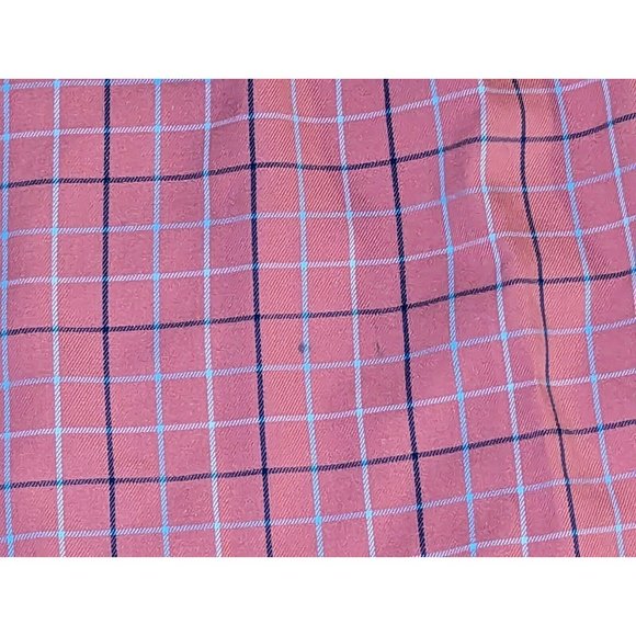 LL Bean Men's Large-Reg Orange Checkered Short Sleeve Button Up Shirt - Picture 6 of 6